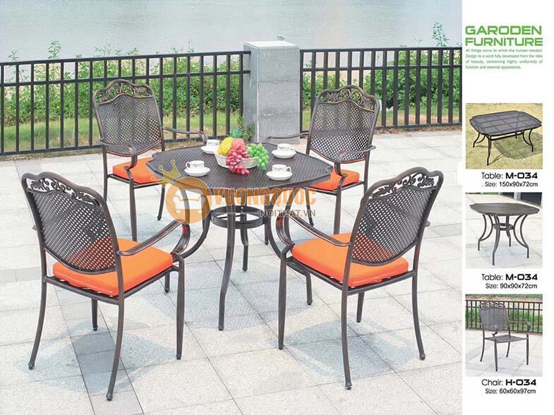 Bàn ghế ngoài trời hợp kim nhôm ZX M034H034-1